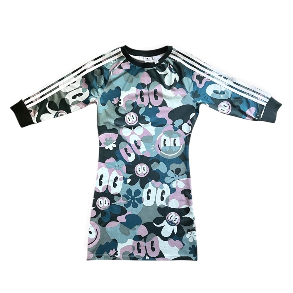 Adidas Originals X Hattie Stewart Trefoil 3 Stripes Camo Doodle Dress Size Med - Picture 9 of 15